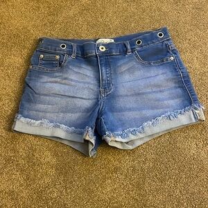 baggy fit denim shorts, medium blue